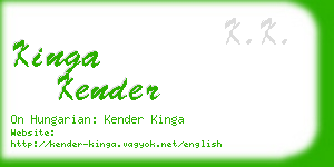 kinga kender business card